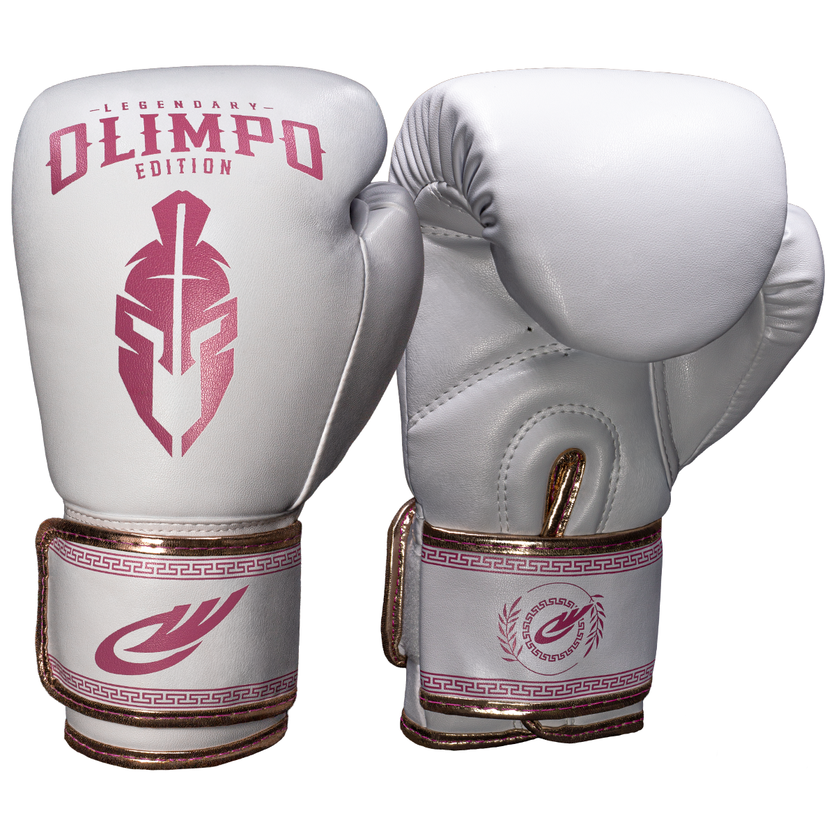 Kit Completo de Muay Thai Legendary Edition – Branco com Rosa – Olimpo (luva, foto 1)