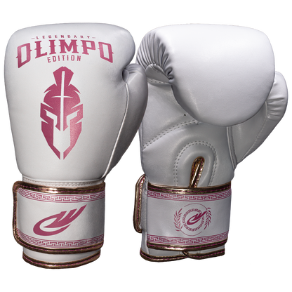 Kit Completo de Muay Thai Legendary Edition – Branco com Rosa – Olimpo (luva, foto 1)
