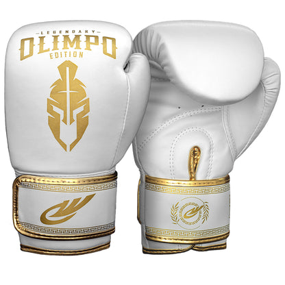 Luva de Boxe e Muay Thai Legendary Edition – Branco com Dourado – Olimpo