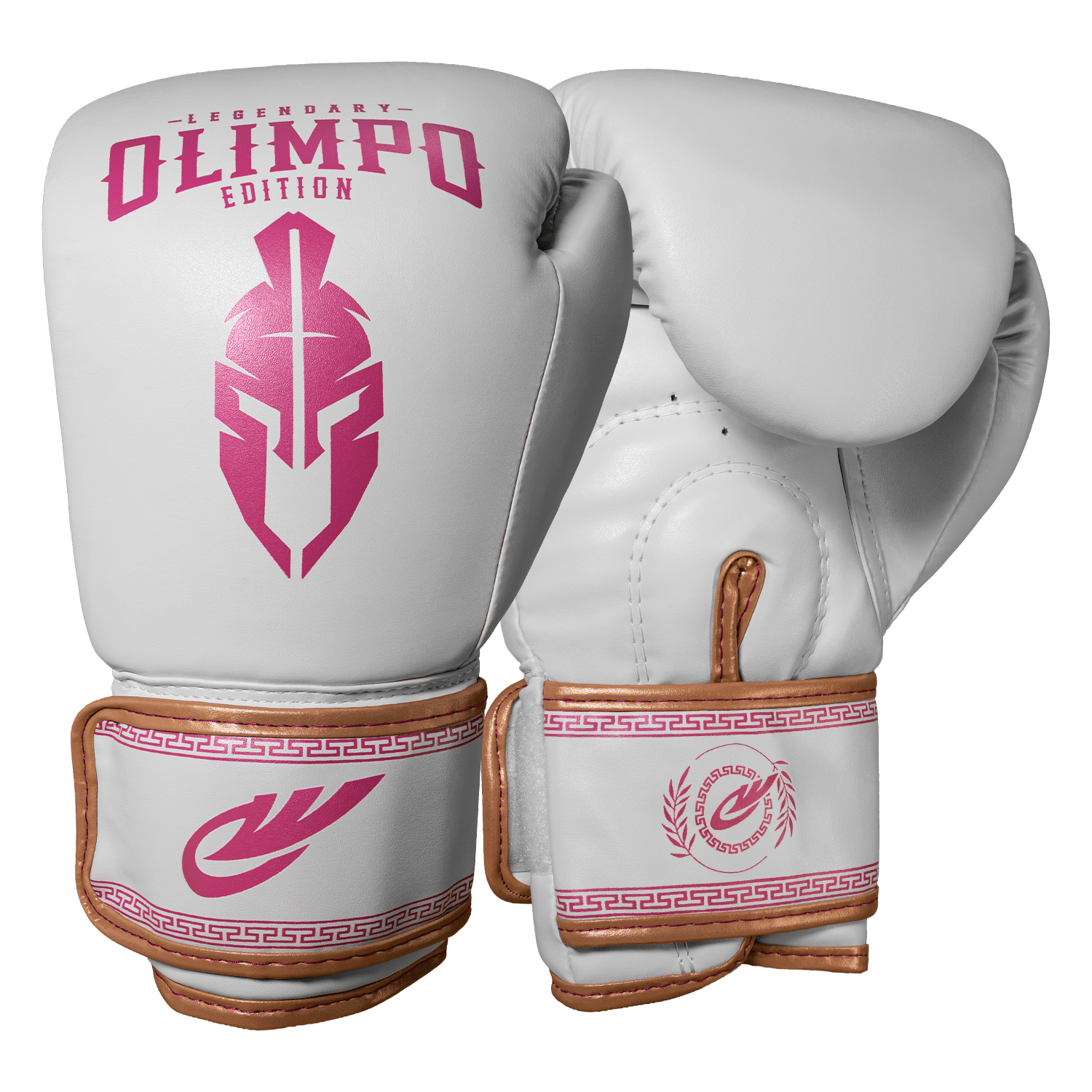Luva de Muay Thai Legendary - Branco e Rosa - Olimpo