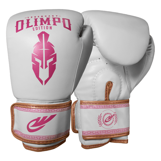 Luva de Muay Thai Legendary - Branco e Rosa - Olimpo
