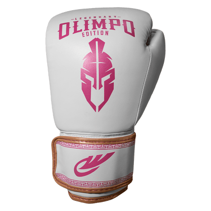 Luva de Muay Thai Legendary - Branco e Rosa - Olimpo