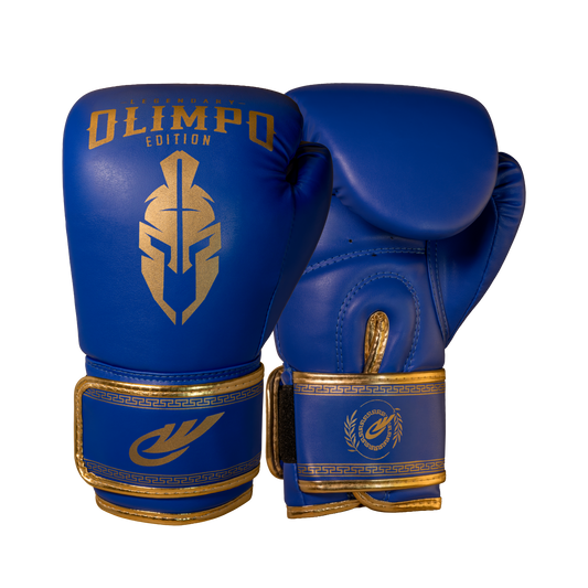 Luva de Muay Thai e Boxe Legendary Edition - Azul Com Dourado