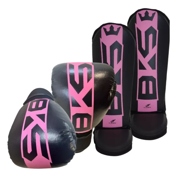 Kit Muay Thai Boxe Luva Caneleira Bolsa Band. Bucal Feminino