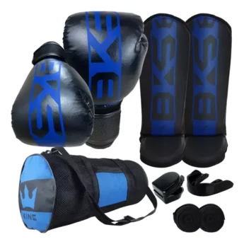 Kit Muay Thai Boxe Luva Caneleira Bolsa Band. Bucal Feminino