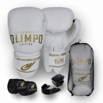 Kit de Boxe Pro Olimpo – Luva, Bandagem, Bucal + Case para Muay Thai e Kickboxing